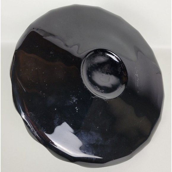 Vintage Viking Glass Black Amethyst Dolphin‎ Fish Serving Tray Platter 11" - Picture 10 of 11